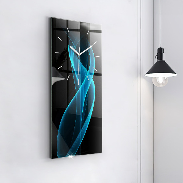 Modern vertical wall clock Blue abstraction