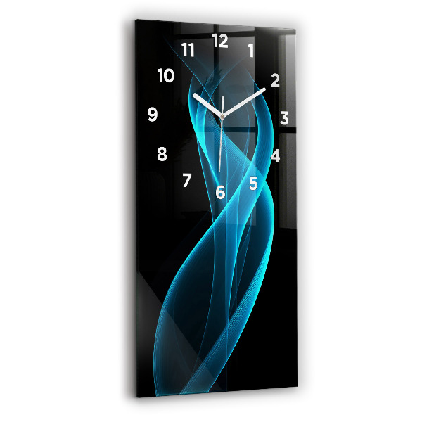 Modern vertical wall clock Blue abstraction