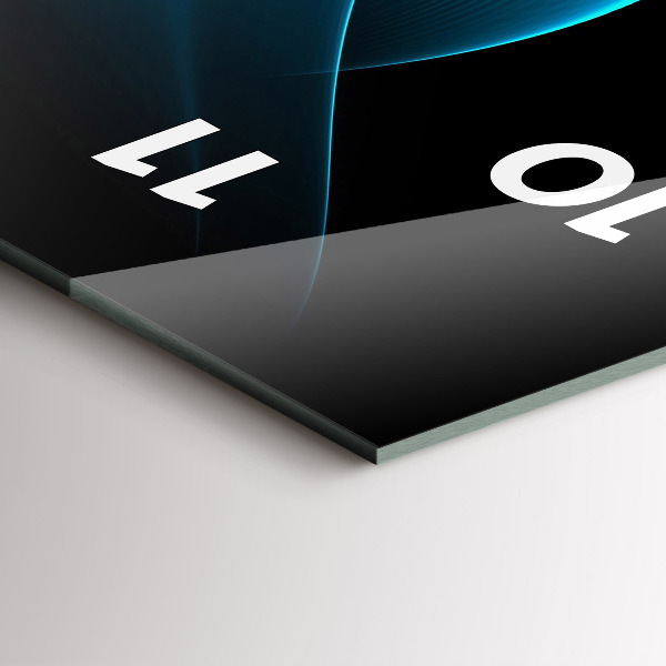 Modern vertical wall clock Blue abstraction