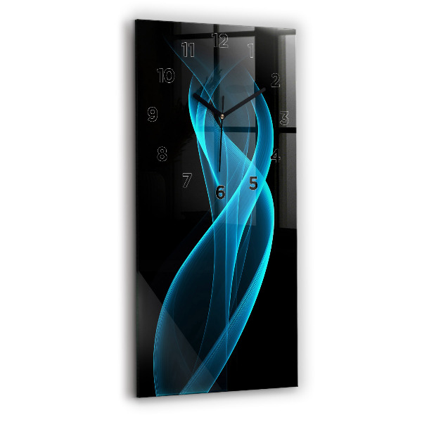 Modern vertical wall clock Blue abstraction