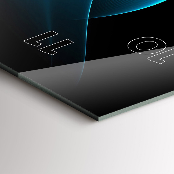 Modern vertical wall clock Blue abstraction