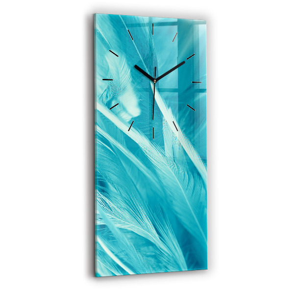 Modern vertical wall clock Green turquoise vintage