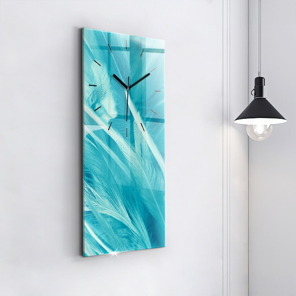 Modern vertical wall clock Green turquoise vintage