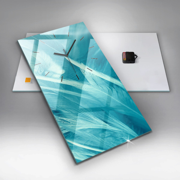 Modern vertical wall clock Green turquoise vintage