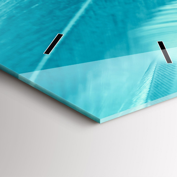 Modern vertical wall clock Green turquoise vintage