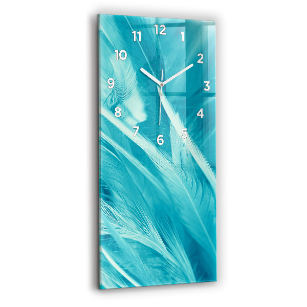 Modern vertical wall clock Green turquoise vintage