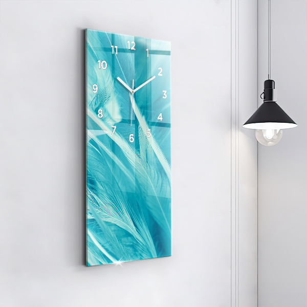 Modern vertical wall clock Green turquoise vintage