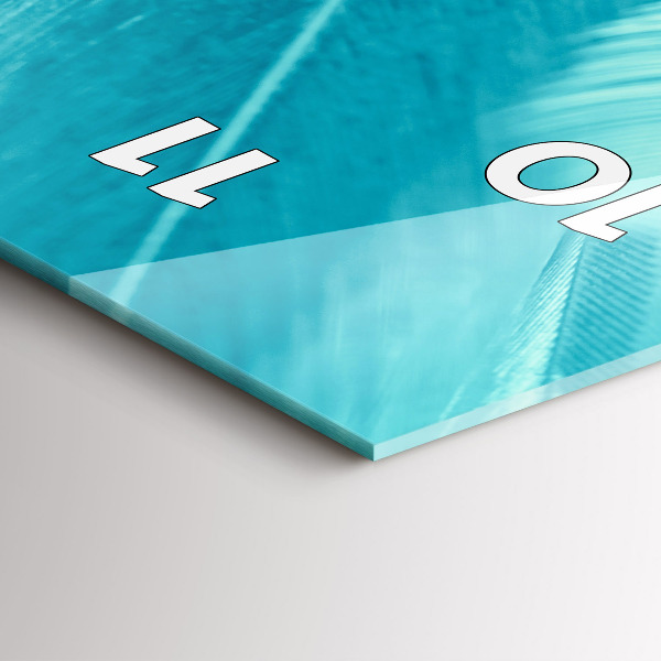 Modern vertical wall clock Green turquoise vintage