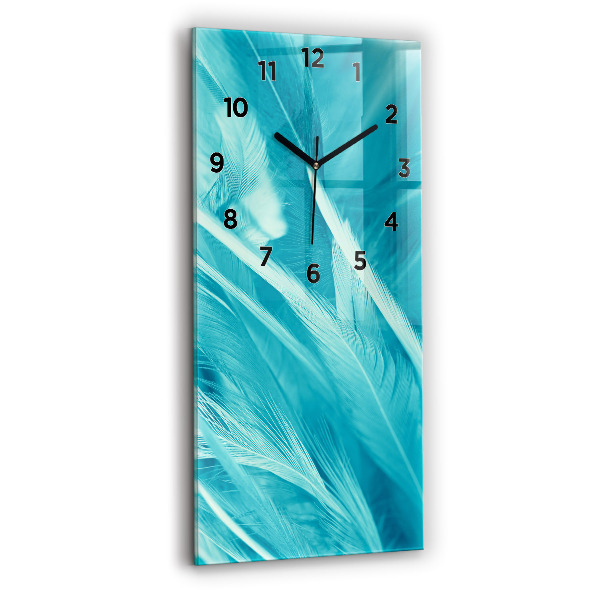 Modern vertical wall clock Green turquoise vintage