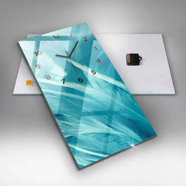 Modern vertical wall clock Green turquoise vintage