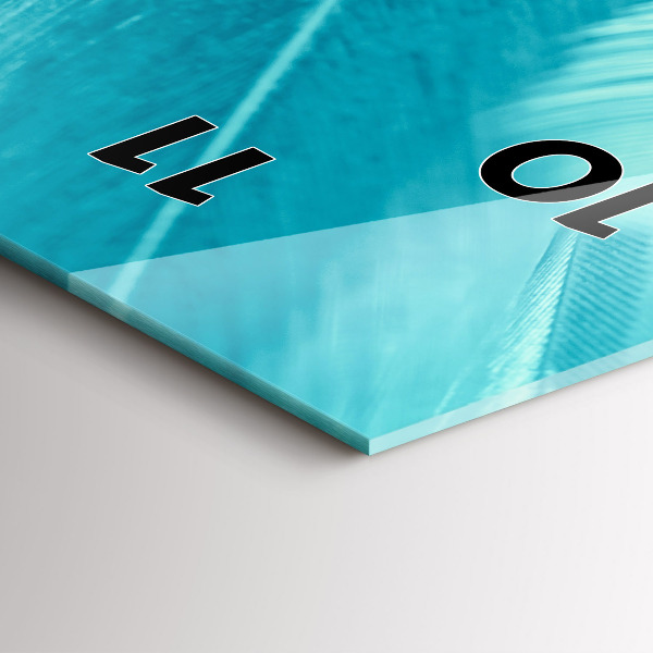 Modern vertical wall clock Green turquoise vintage