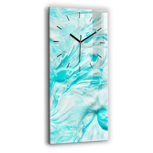 Modern vertical wall clock Blue abstraction