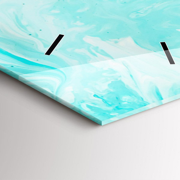 Modern vertical wall clock Blue abstraction