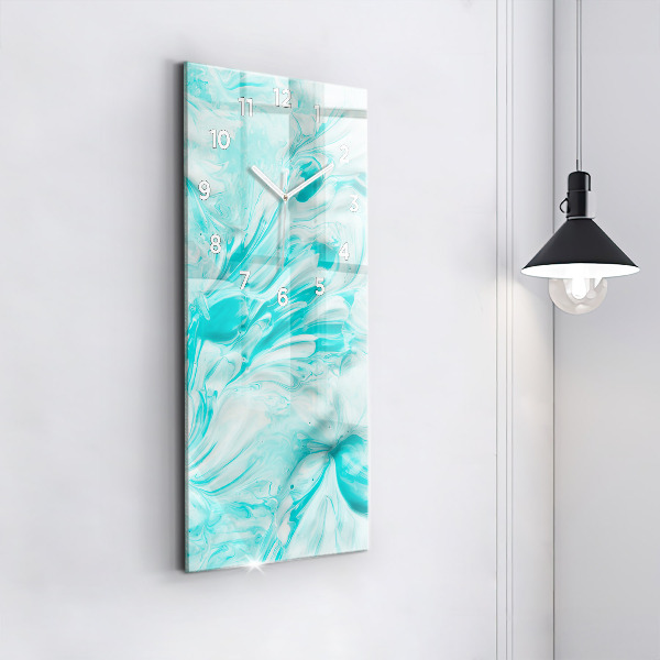 Modern vertical wall clock Blue abstraction