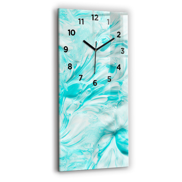Modern vertical wall clock Blue abstraction