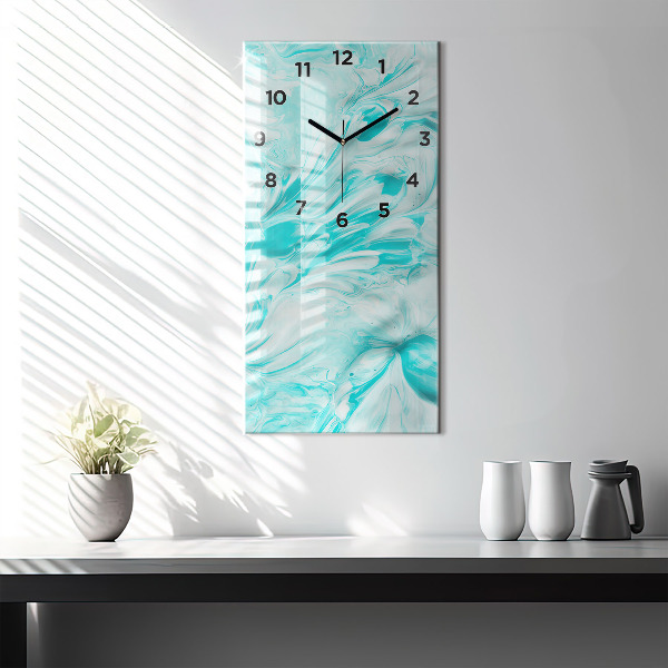 Modern vertical wall clock Blue abstraction