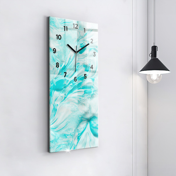 Modern vertical wall clock Blue abstraction