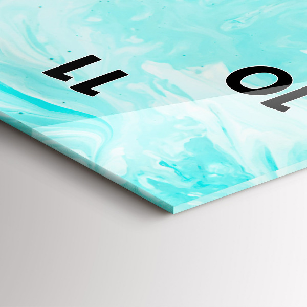 Modern vertical wall clock Blue abstraction