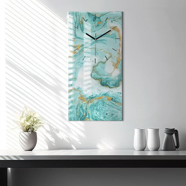 Modern vertical wall clock Marble texture