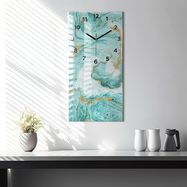 Modern vertical wall clock Marble texture