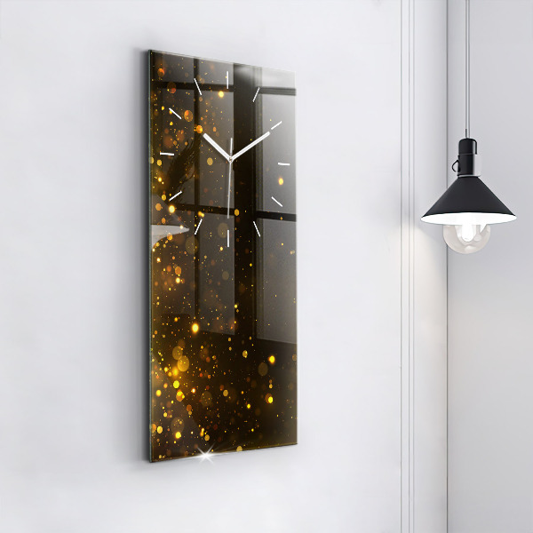 Modern vertical wall clock Gold dust