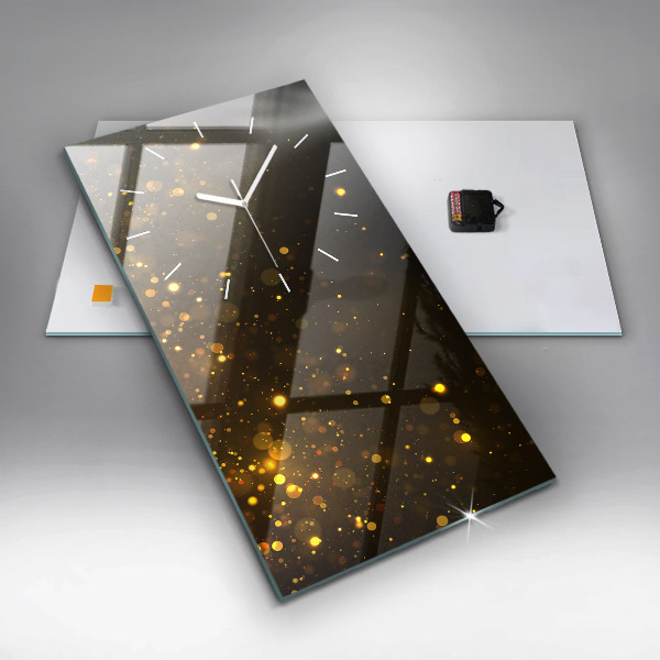 Modern vertical wall clock Gold dust