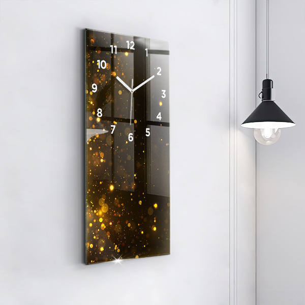 Modern vertical wall clock Gold dust