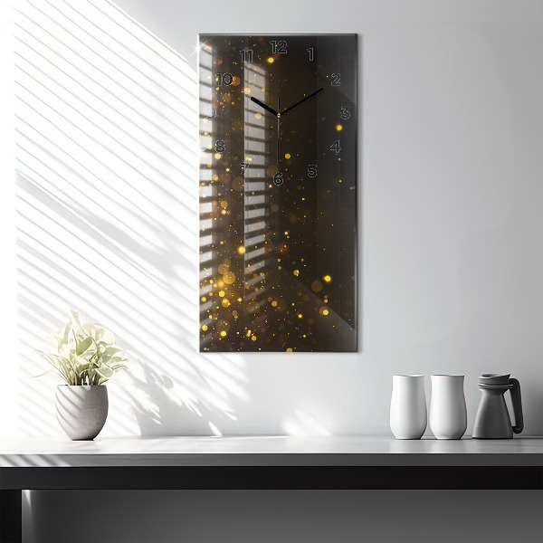 Modern vertical wall clock Gold dust