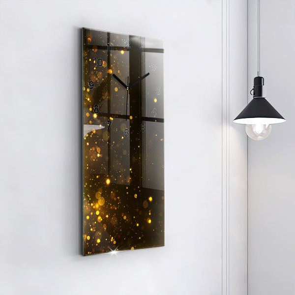 Modern vertical wall clock Gold dust