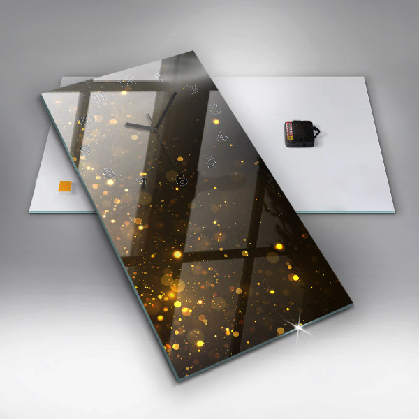 Modern vertical wall clock Gold dust