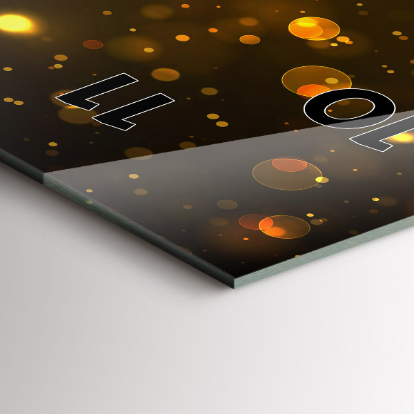 Modern vertical wall clock Gold dust