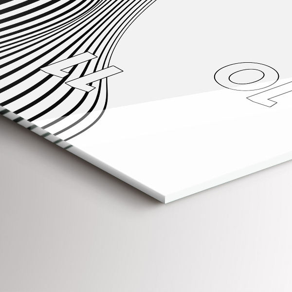 Modern vertical wall clock Black and white art