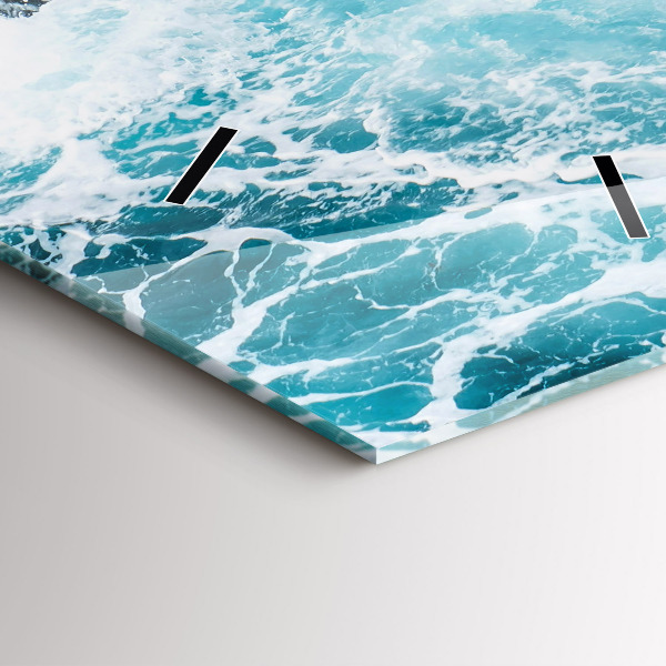 Modern vertical wall clock Swirling foamy waves