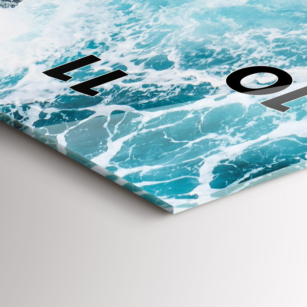 Modern vertical wall clock Swirling foamy waves