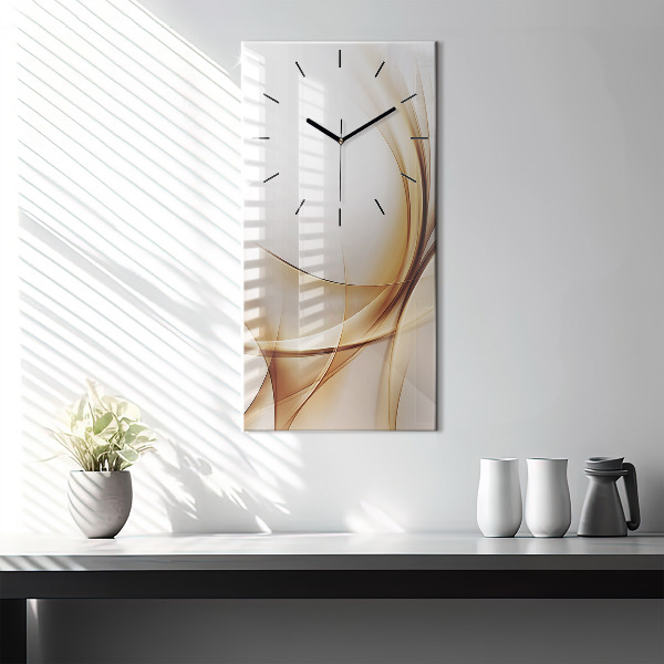 Modern vertical wall clock Golden abstraction