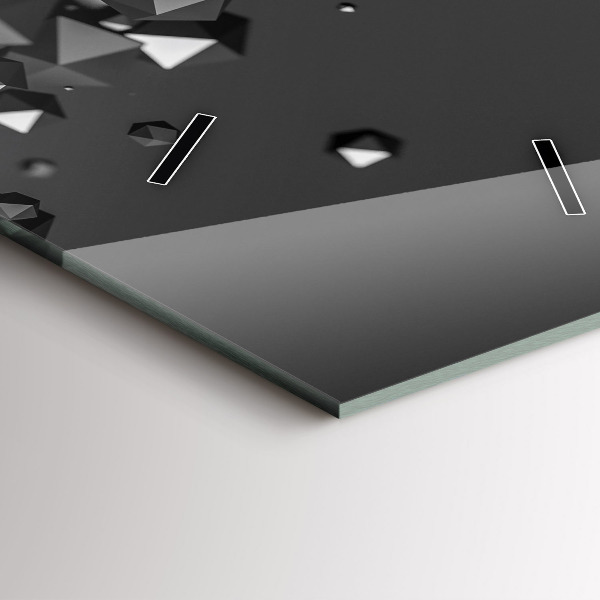 Modern vertical wall clock Black abstraction