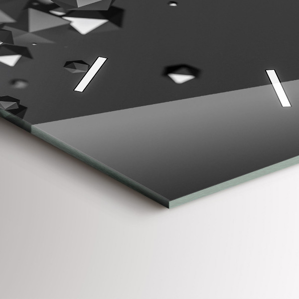 Modern vertical wall clock Black abstraction