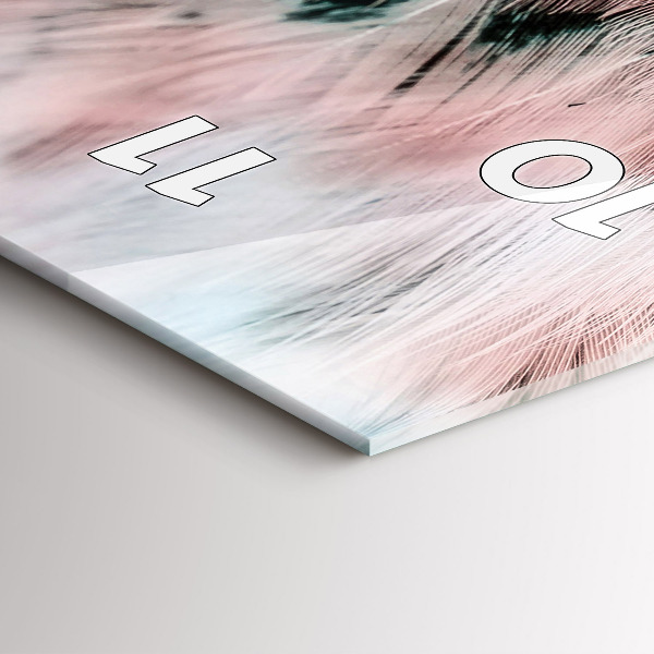 Modern vertical wall clock Colorful feathers