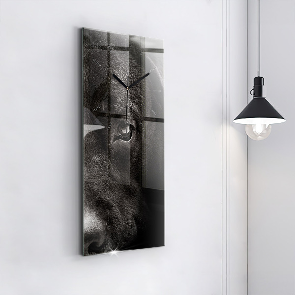 Modern vertical wall clock Scottish Fold Dog and Cat