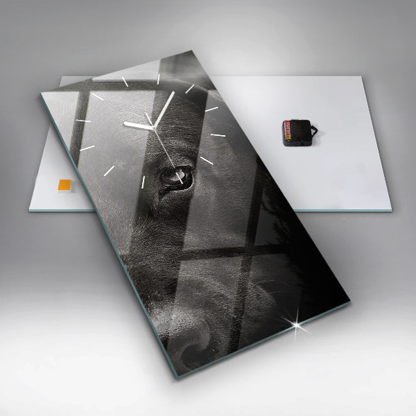 Modern vertical wall clock Scottish Fold Dog and Cat