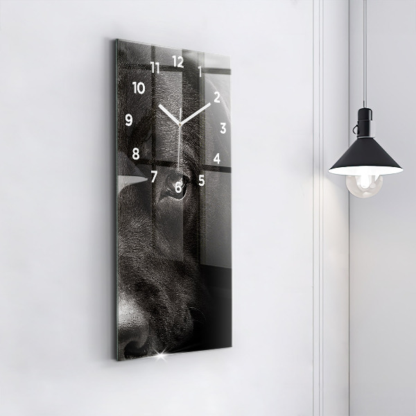 Modern vertical wall clock Scottish Fold Dog and Cat
