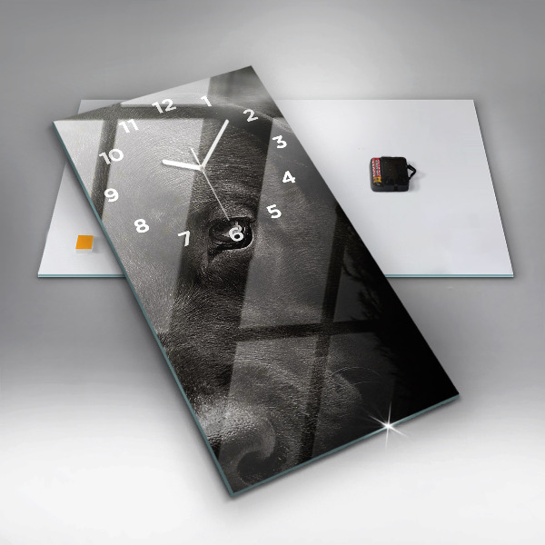 Modern vertical wall clock Scottish Fold Dog and Cat