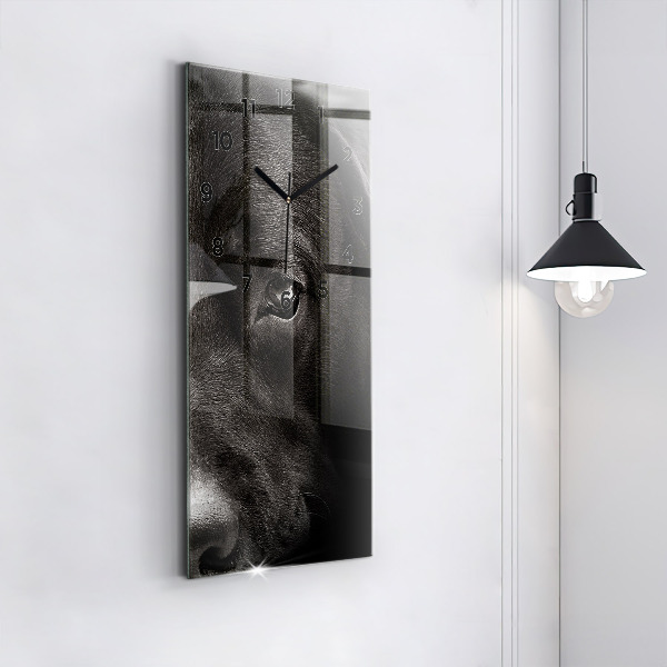 Modern vertical wall clock Scottish Fold Dog and Cat