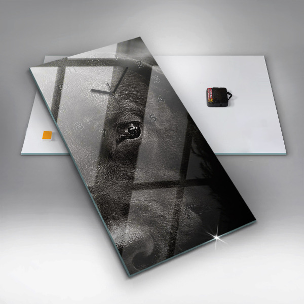 Modern vertical wall clock Scottish Fold Dog and Cat