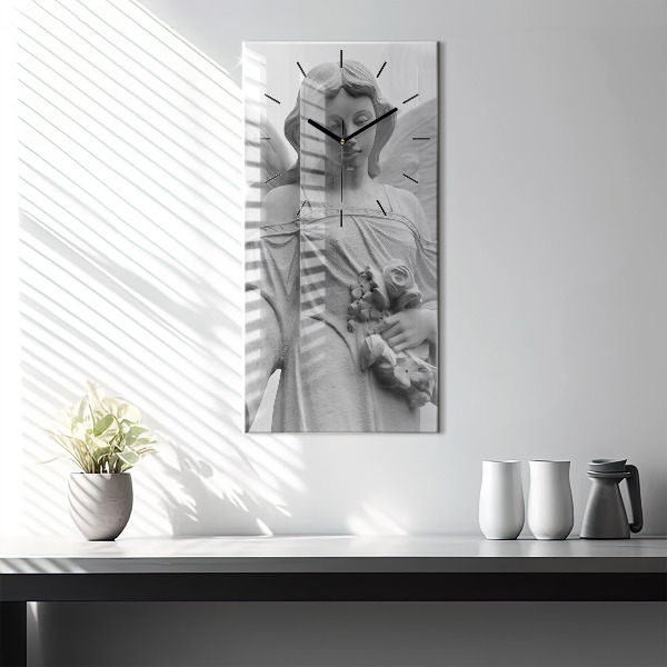 Modern vertical wall clock Old Angel Sculpture