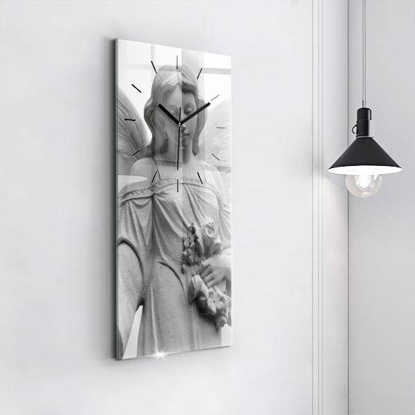 Modern vertical wall clock Old Angel Sculpture