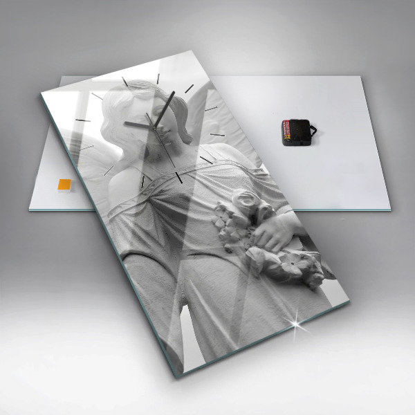 Modern vertical wall clock Old Angel Sculpture