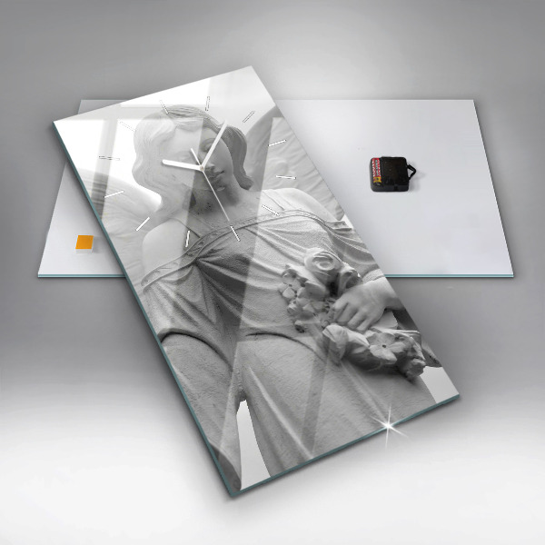 Modern vertical wall clock Old Angel Sculpture