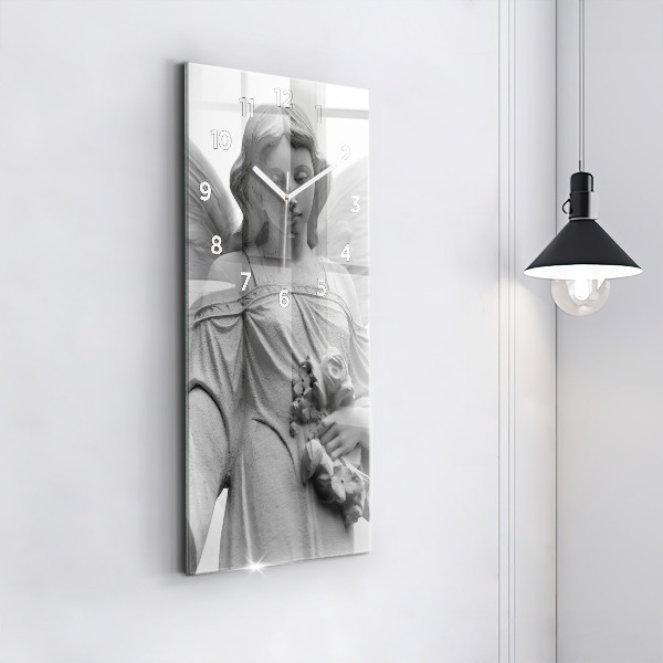 Modern vertical wall clock Old Angel Sculpture