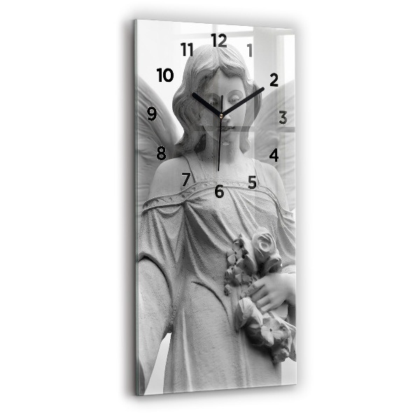 Modern vertical wall clock Old Angel Sculpture